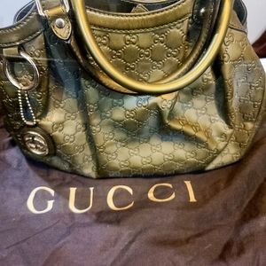 Gucci olive guccissima leather 'Sukey' shoulder bag